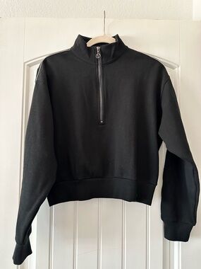 Victoria's Secret Black Half-Zip Funnel Neck Pullover